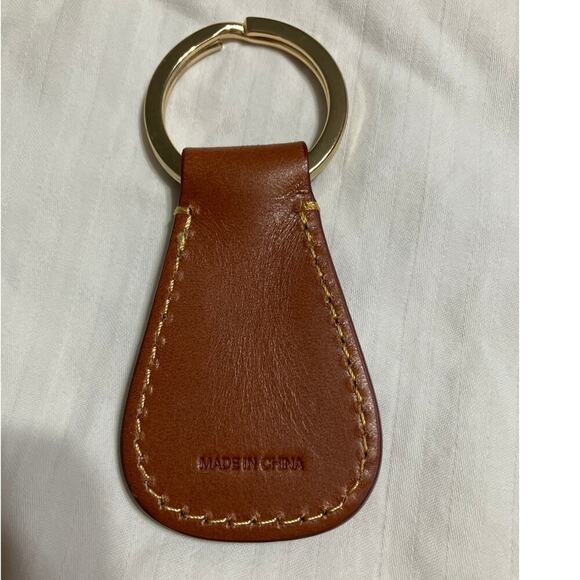 DOONEY & BOURKE BROWN LEATHER KEY CHAIN EMBOSSED LOGO - Picture 2 of 4